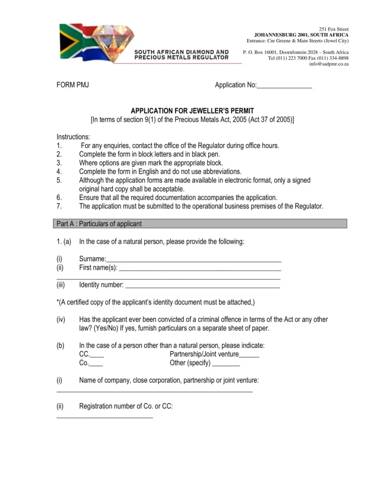 Jeweller's Permit: Needed for businesses buying, selling, or working with precious metals in jewelry.